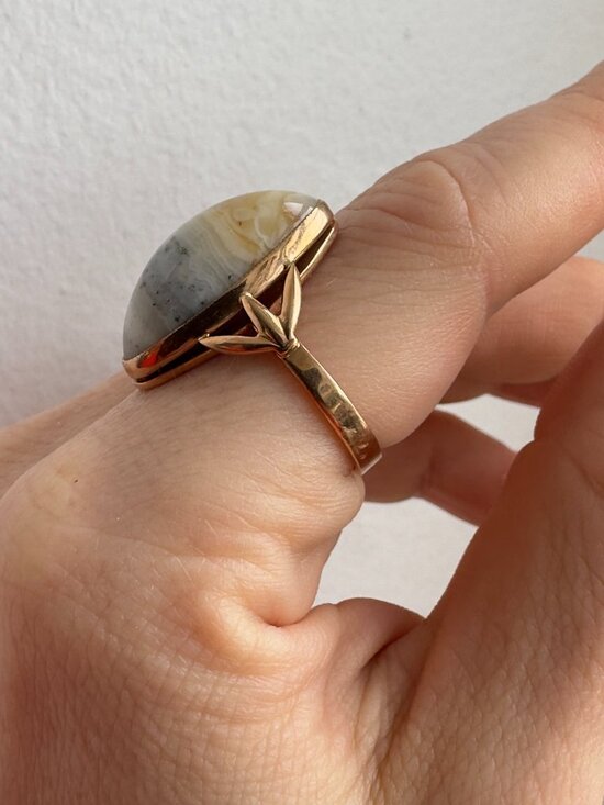 Agate Ring in 14k gold, size 8 - Picture 4 of 6